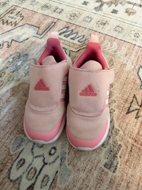 adidas Little Kids Pink Slip-On Mesh Sneakers